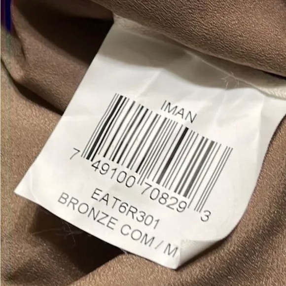 BCBG Maxazria IMAN SEQUIN BRONZE COIN CRISS CROSS PAILLETTE COIN MINI DRESS - Picture 10 of 13